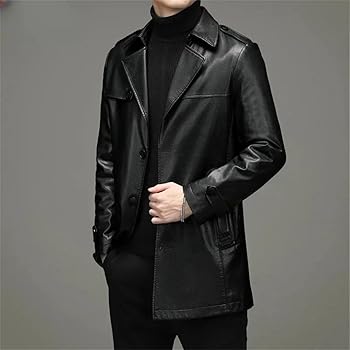 【LEATHER MID LENGTH DAPPER COAT】 LEATHER MID LENGTH DAPPER COAT】cow leather - Time is on